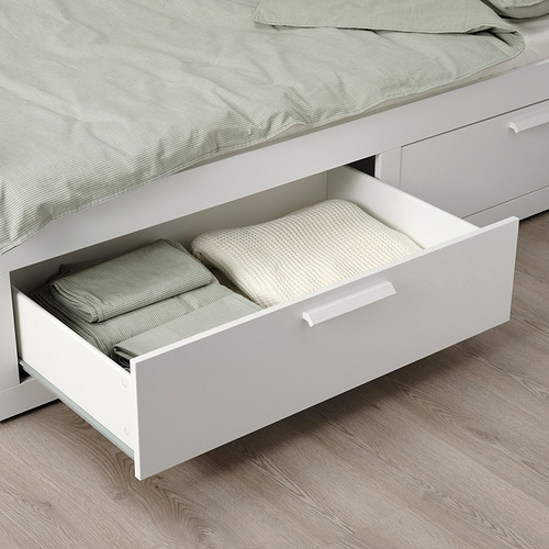 BRIMNES day-bed frame with 2 drawers, white
