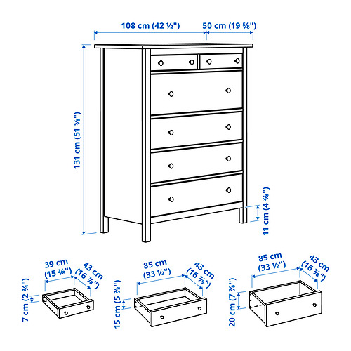 HEMNES 六格抽屜櫃