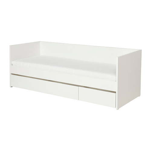 VIHALS day-bed with storage/1 mattress