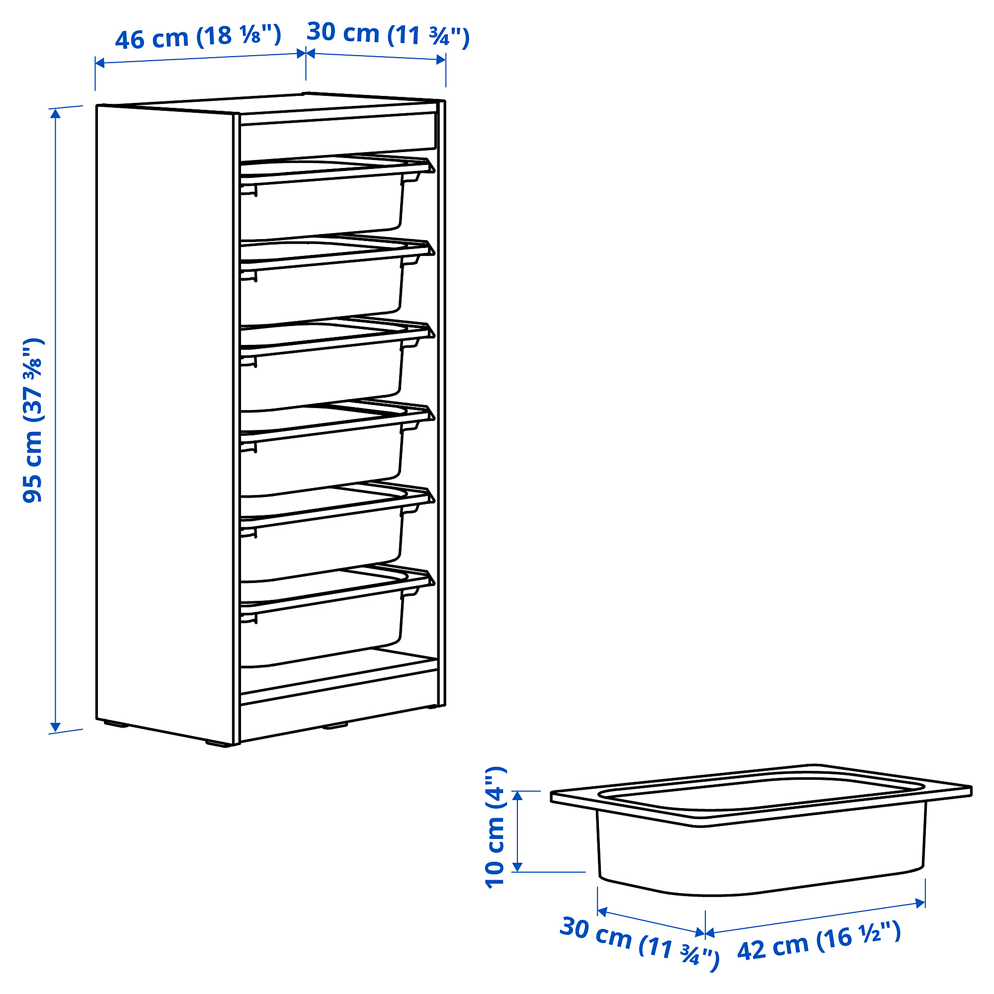 TROFAST storage combination with boxes