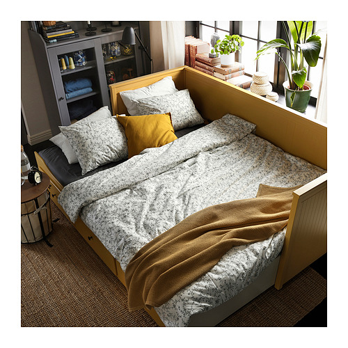 HEMNES day-bed w 3 drawers/2 mattresses
