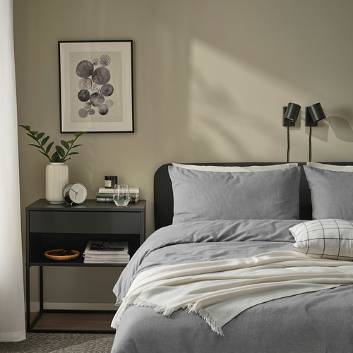 GROVSNÄRJA duvet cover and 2 pillowcases