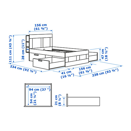 BRIMNES 睡房傢具 2件套裝