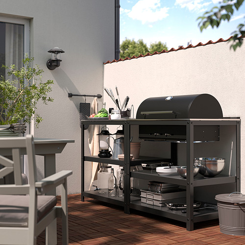 GRILLSKÄR kitchen with charcoal bbq, outdoor