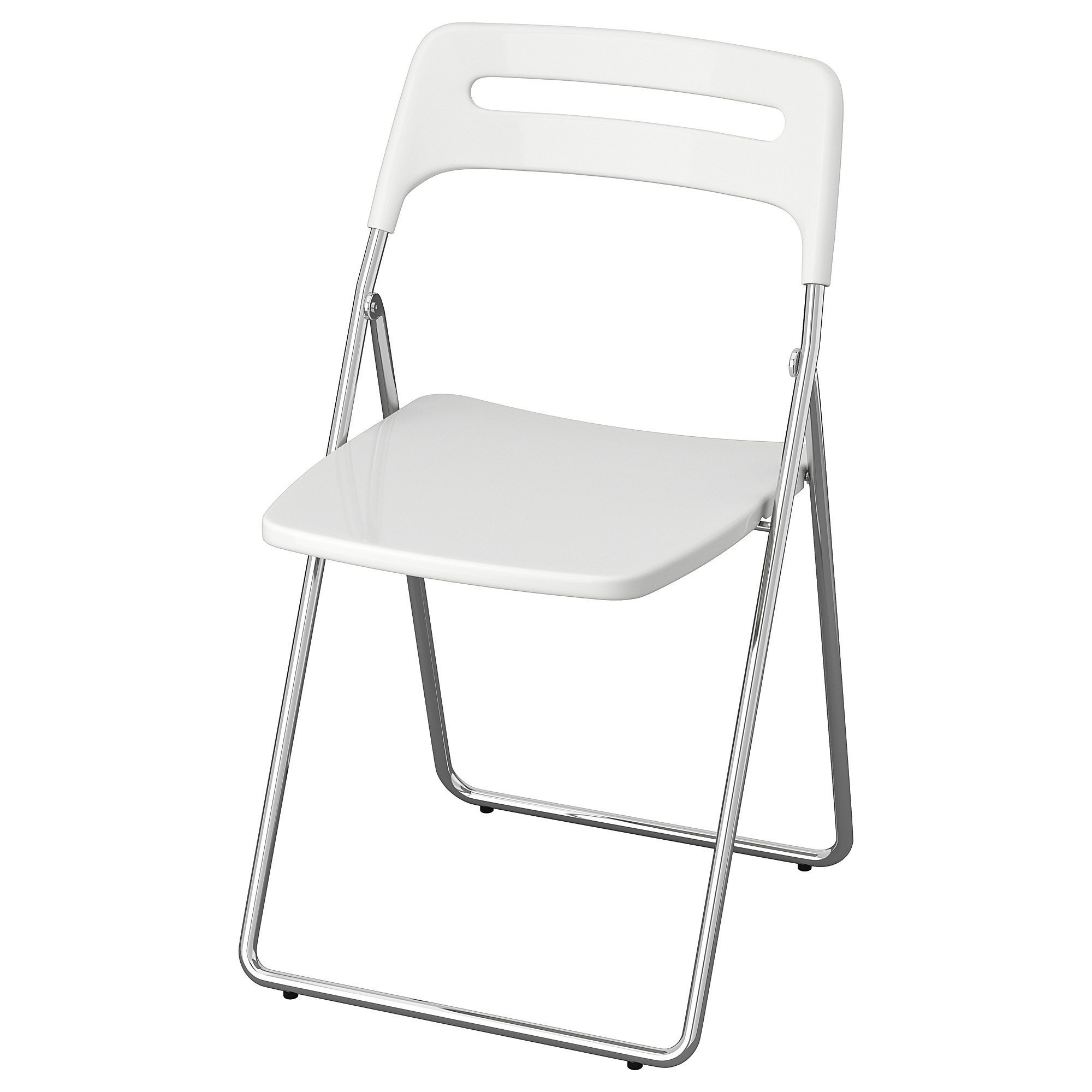 Nisse Folding Chair High Gloss White Chrome Plated Ikea Hong Kong And Macau