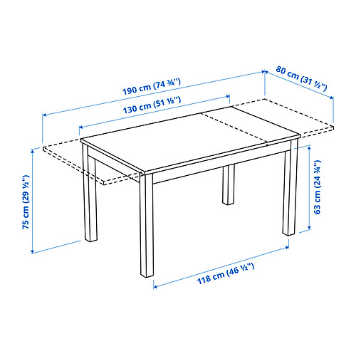LANEBERG/NORDVIKEN table and 4 chairs