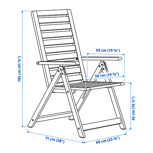 NÄMMARÖ reclining chair, outdoor