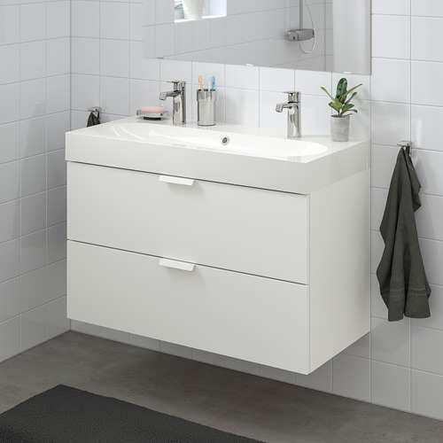 BRÅVIKEN/GODMORGON wash-stand with 2 drawers