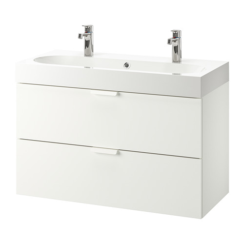BRÅVIKEN/GODMORGON wash-stand with 2 drawers