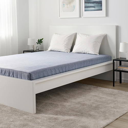 VADSÖ spring mattress, extra firm/light blue, single