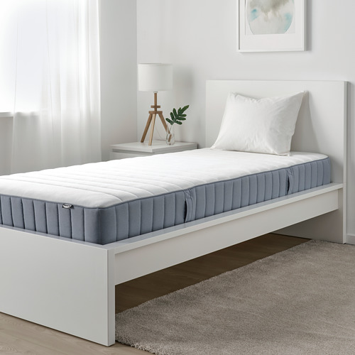 VALEVÅG pocket sprung mattress, firm/light blue, single