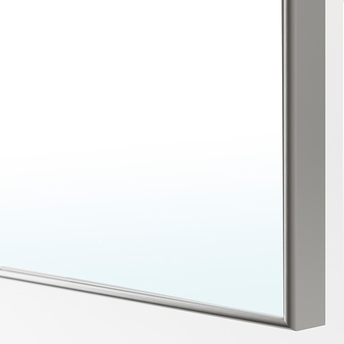 PAX/REINSVOLL/ÅHEIM wardrobe combination, white/grey-beige mirror glass, 200x60x236 cm
