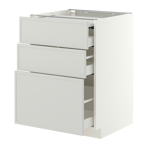 METOD/MAXIMERA 地櫃連拉出式工作檯面/3抽屜