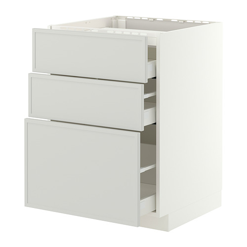 METOD/MAXIMERA 爐具地櫃連3面板/3抽屜