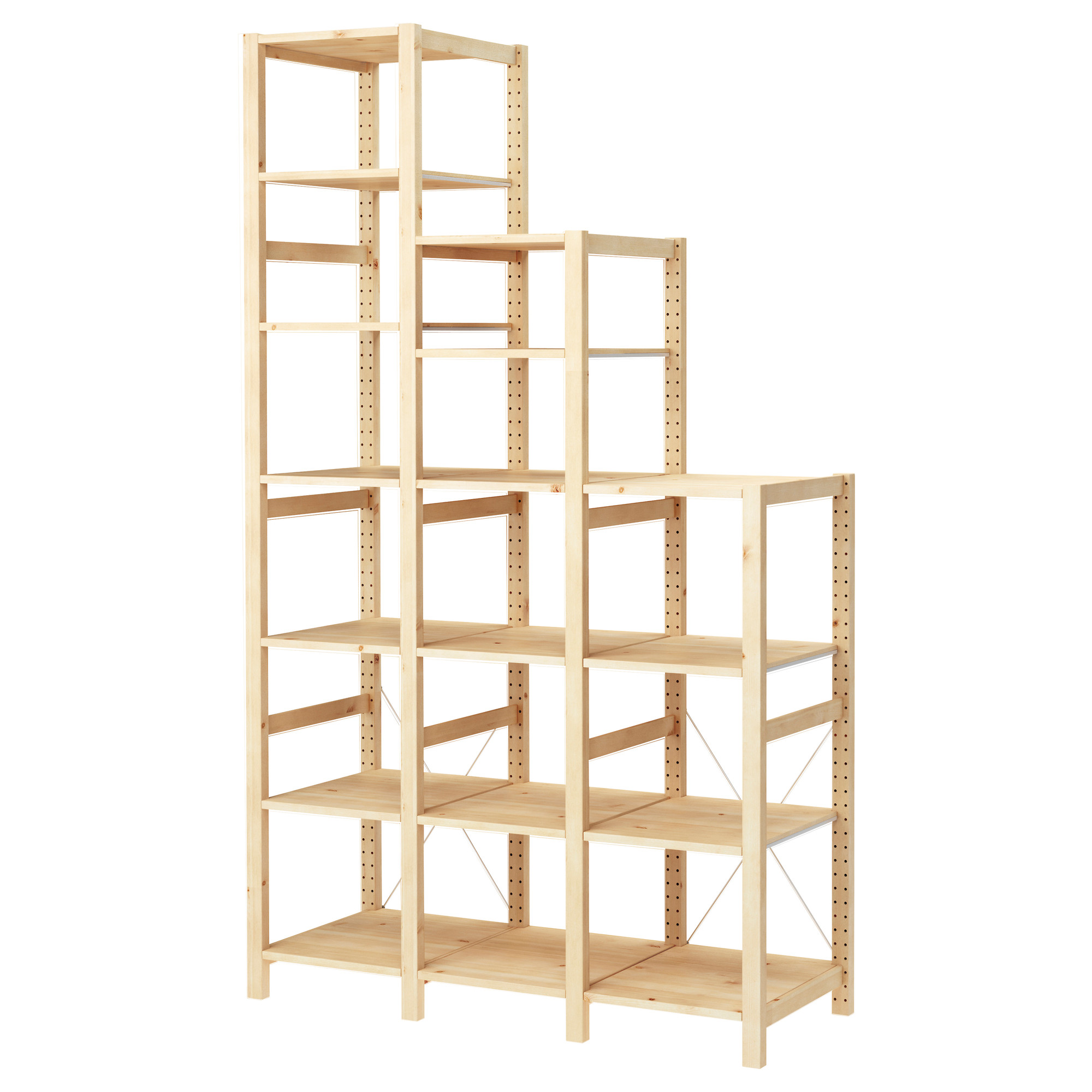 IVAR - 3 sections/shelves, pine, 139x50x124-226 cm | IKEA Hong
