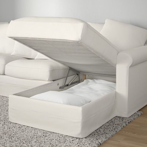 GRÖNLID 3-seat sofa-bed with chaise longue