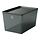 KUGGIS - box with lid, 18x26x15 cm, transparent black | IKEA Hong Kong and Macau - PE835606_S1