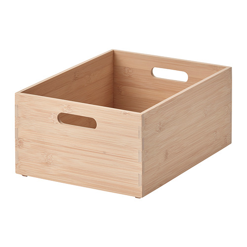 UPPDATERA storage box, 24x32x15 cm, light bamboo