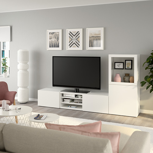 BESTÅ TV storage combination/glass doors