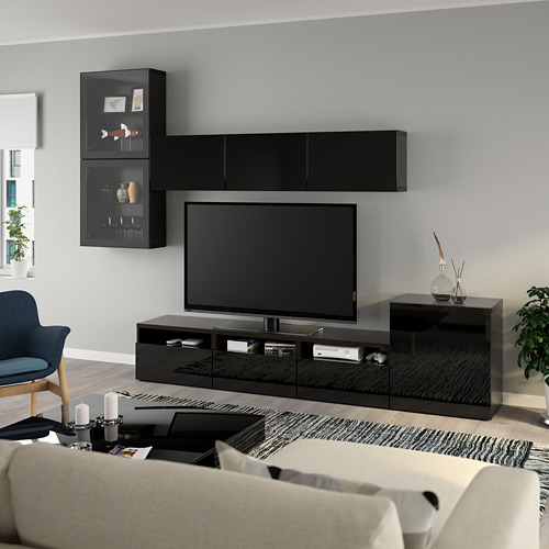 BESTÅ TV storage combination/glass doors