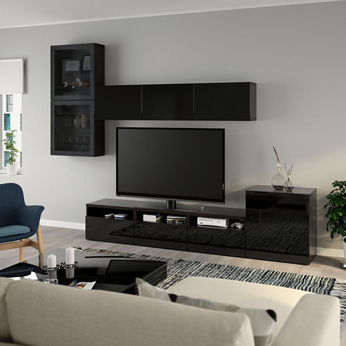 BESTÅ TV storage combination/glass doors