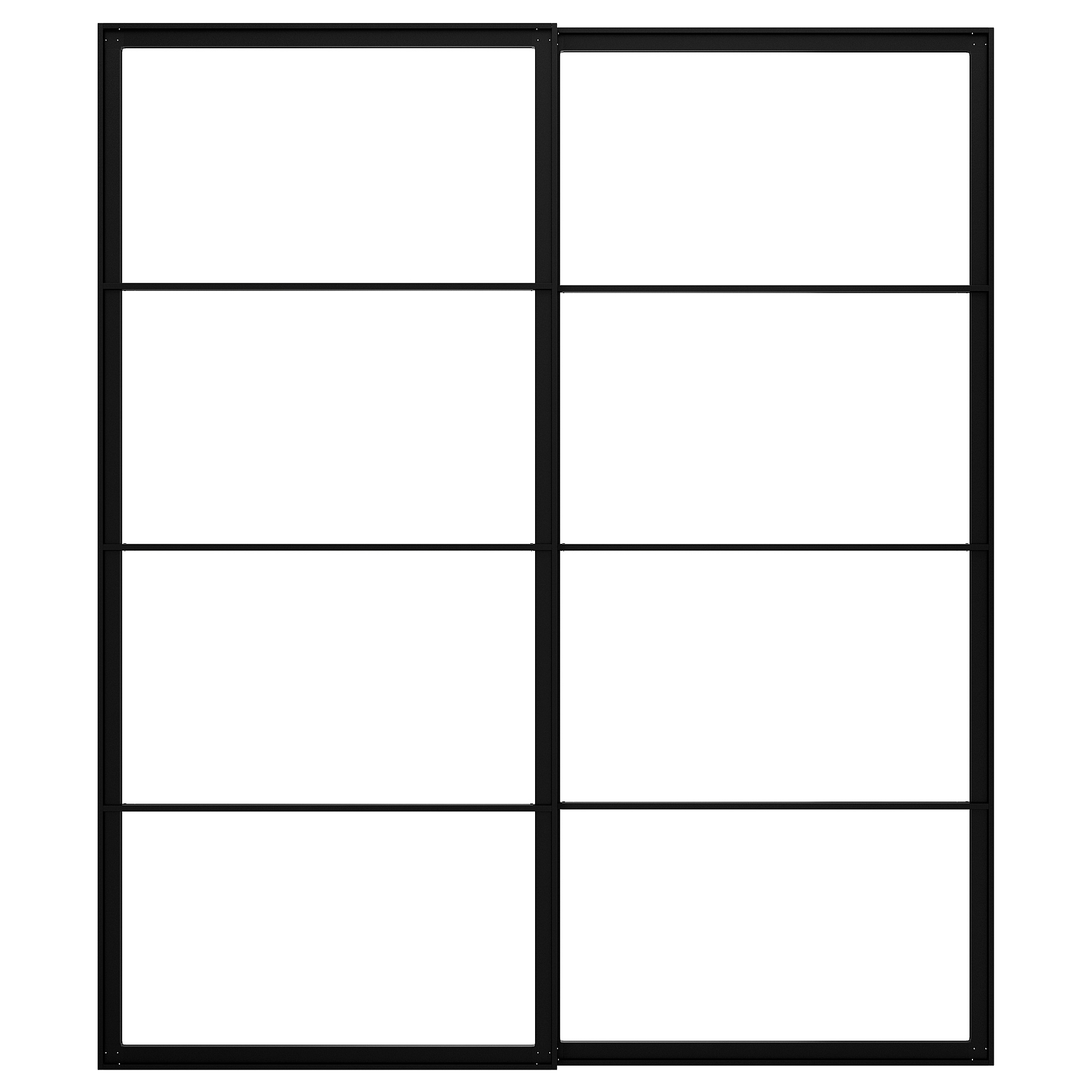 PAX pair of sliding door frames w rail