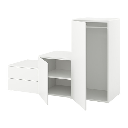 PLATSA wardrobe with 2 doors+2 drawers, white/Fonnes white