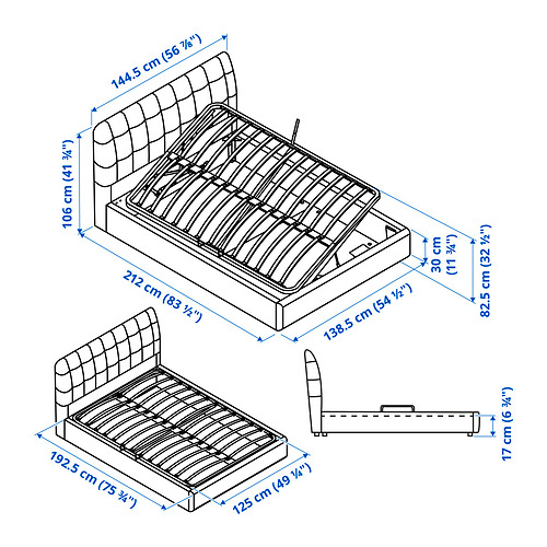 KORTGARDEN ottoman bed