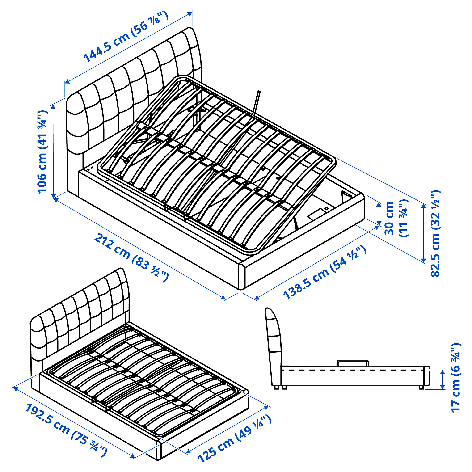 KORTGARDEN ottoman bed