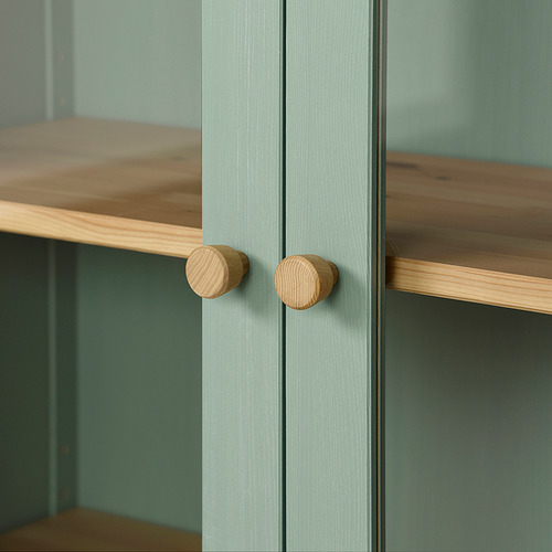 HEMNES glass-door cabinet with 3 drawers
