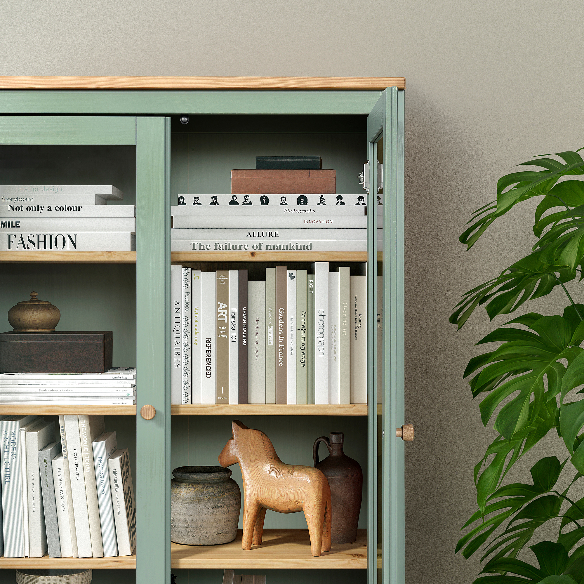 HEMNES 玻璃門貯物櫃連3層抽屜