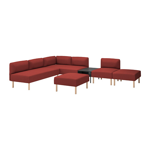 LILLEHEM 6-seat modular sofa with side table