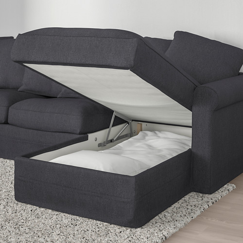 GRÖNLID 3-seat sofa-bed with chaise longue