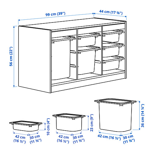 TROFAST storage combination with boxes