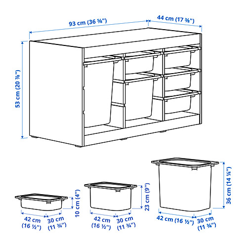 TROFAST storage combination with boxes