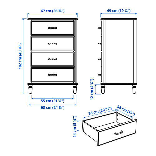 TYSSEDAL chest of 4 drawers