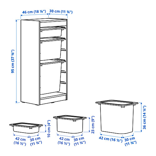 TROFAST storage combination with boxes