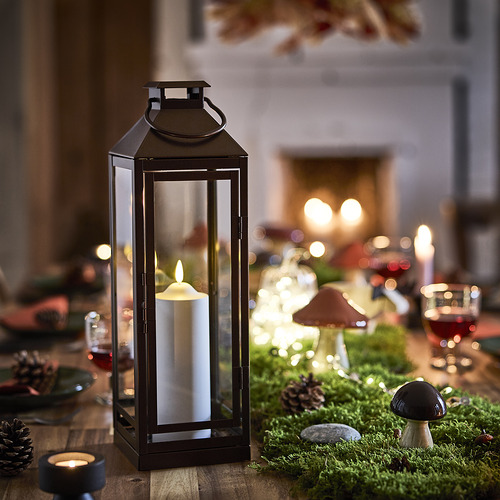 HÖSTAGILLE lantern for pillar candle, in/out