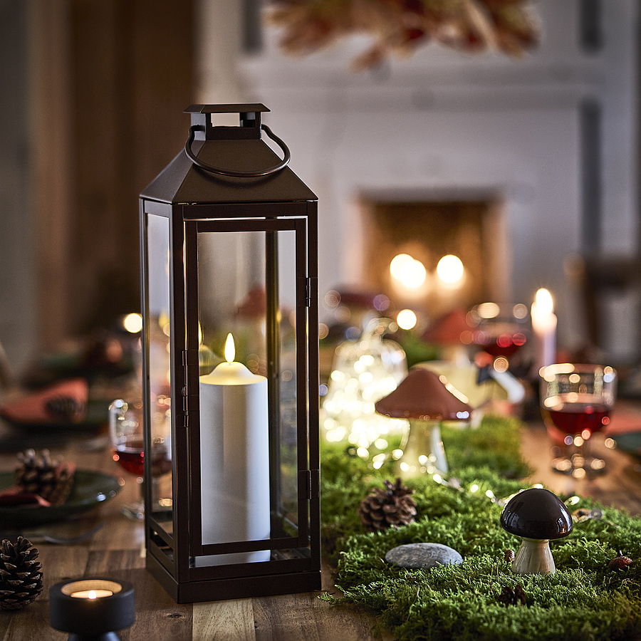 HÖSTAGILLE lantern for pillar candle, in/out
