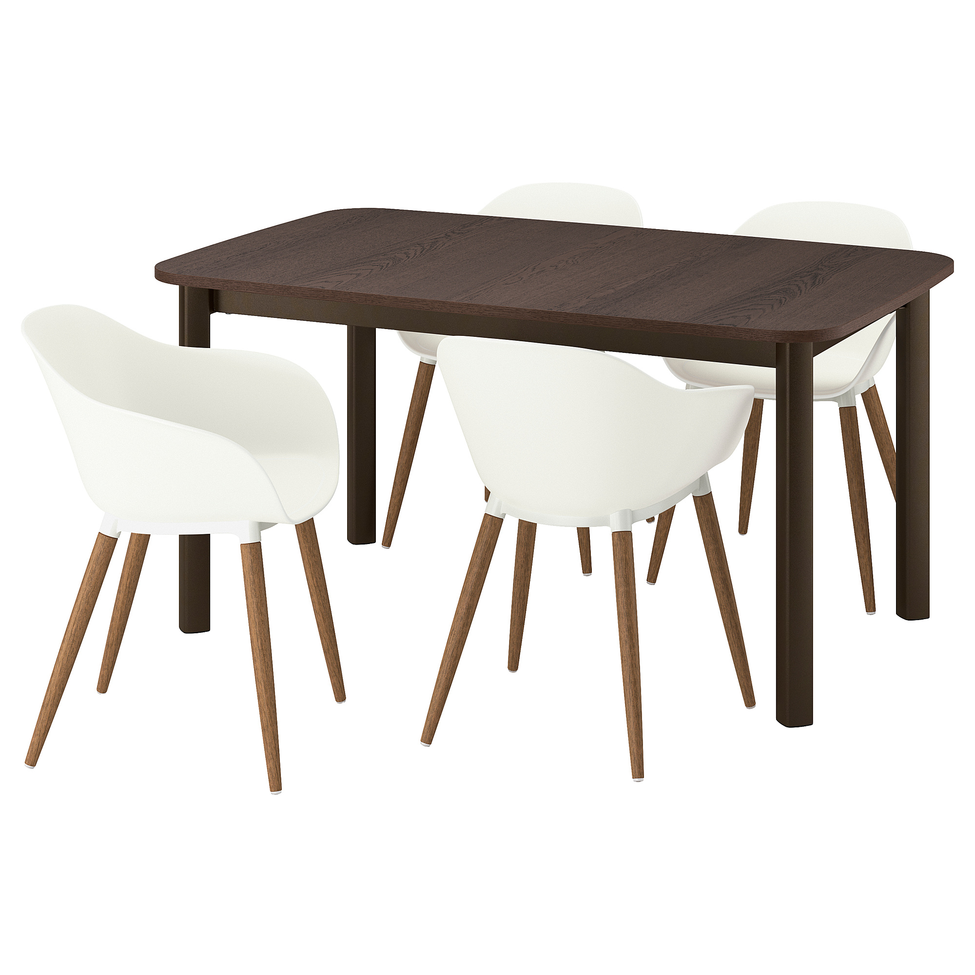 GRÖNSTA/STRANDTORP table and 4 chairs with armrests
