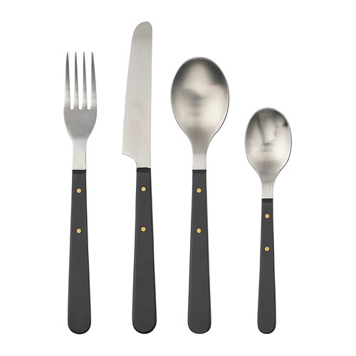 DOFTSKÖLD - 24-piece cutlery set, black | IKEA Hong Kong and Macau - PE982007_S4