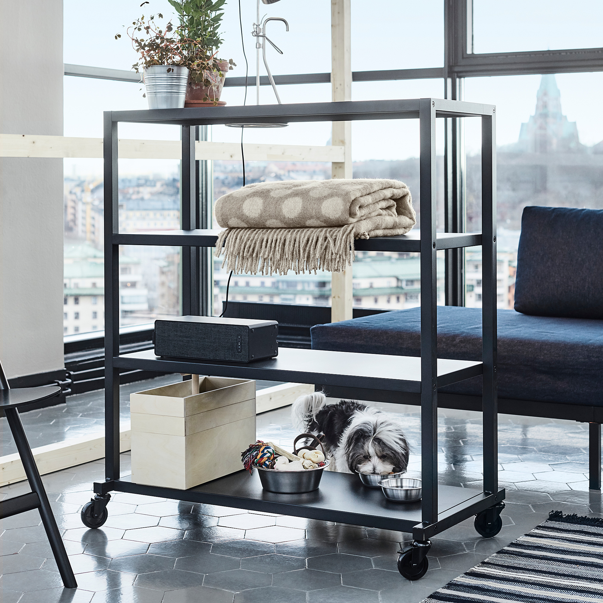 RÅVAROR storage unit on castors, black IKEA Hong Kong and Macau