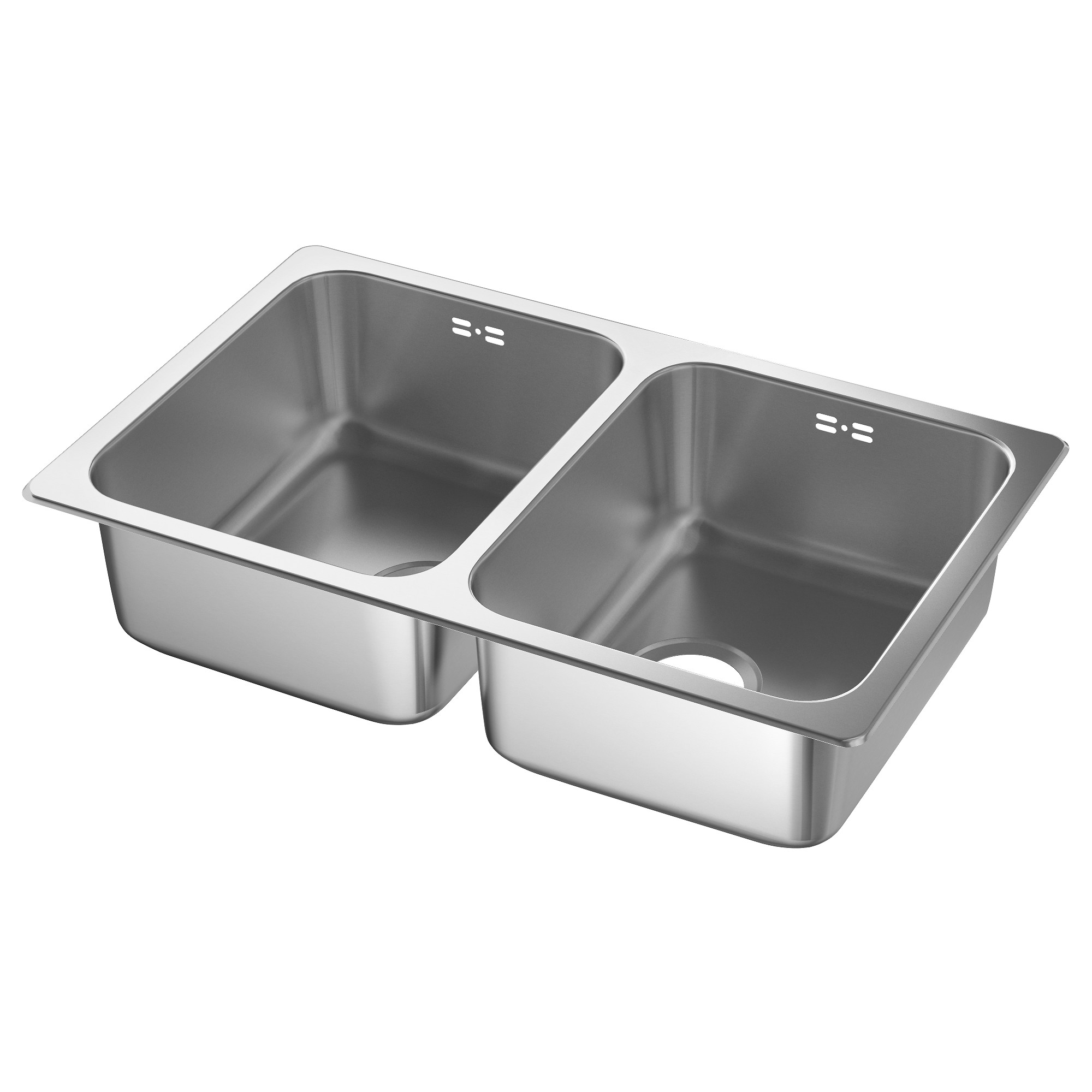 HILLESJÖN inset sink, 2 bowls