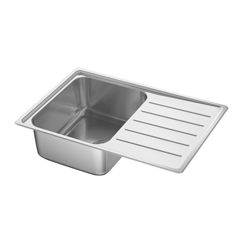 VATTUDALEN inset sink, 1 bowl with drainboard