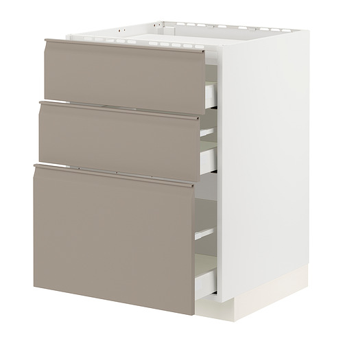 METOD/MAXIMERA base cab f hob/3 fronts/3 drawers