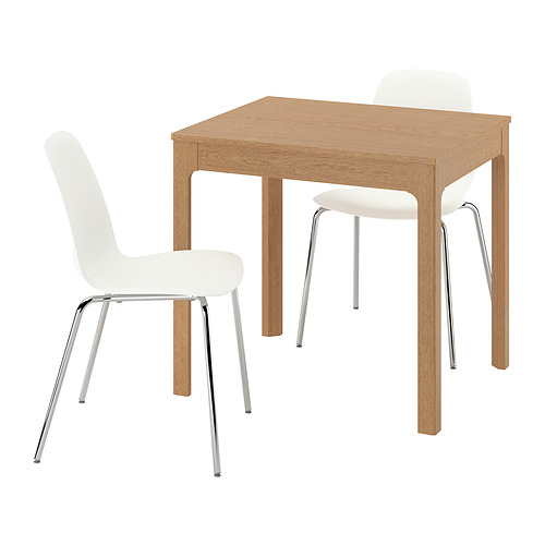 LIDÅS/EKEDALEN table and 2 chairs