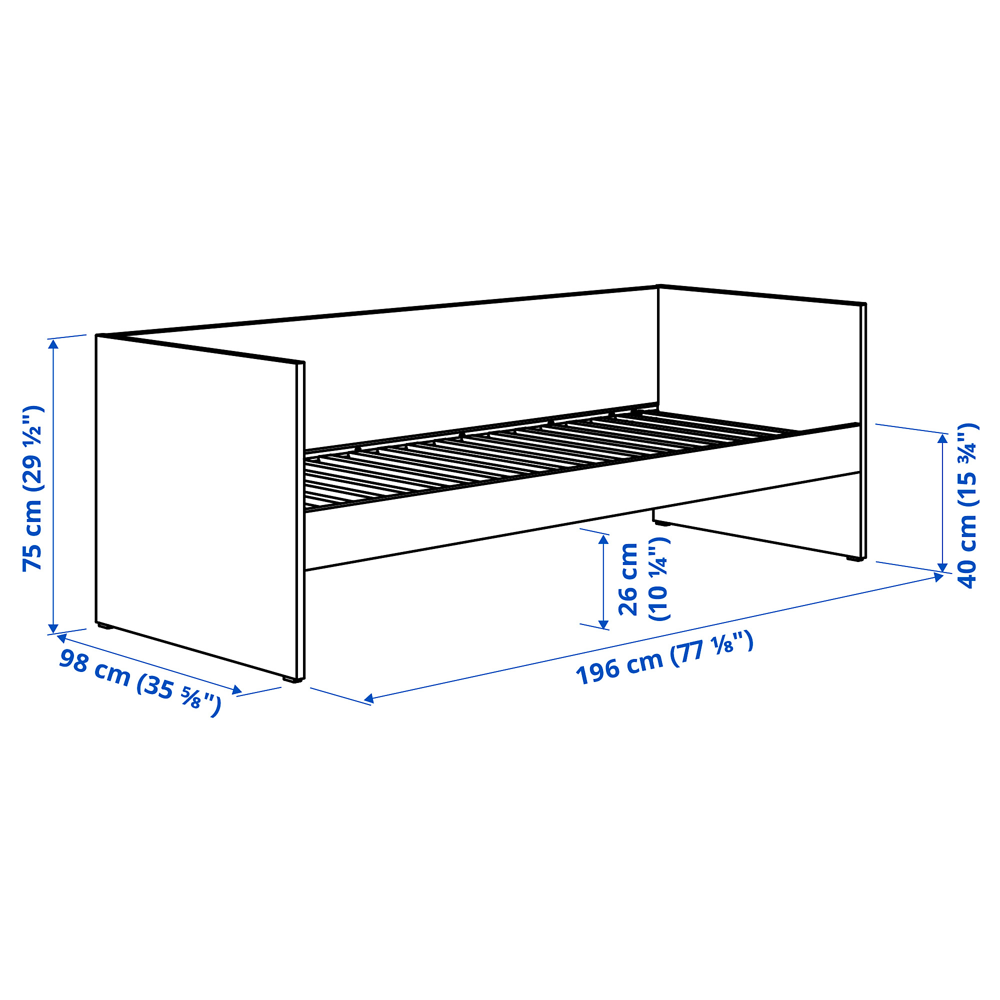 VIHALS day-bed with 1 mattress