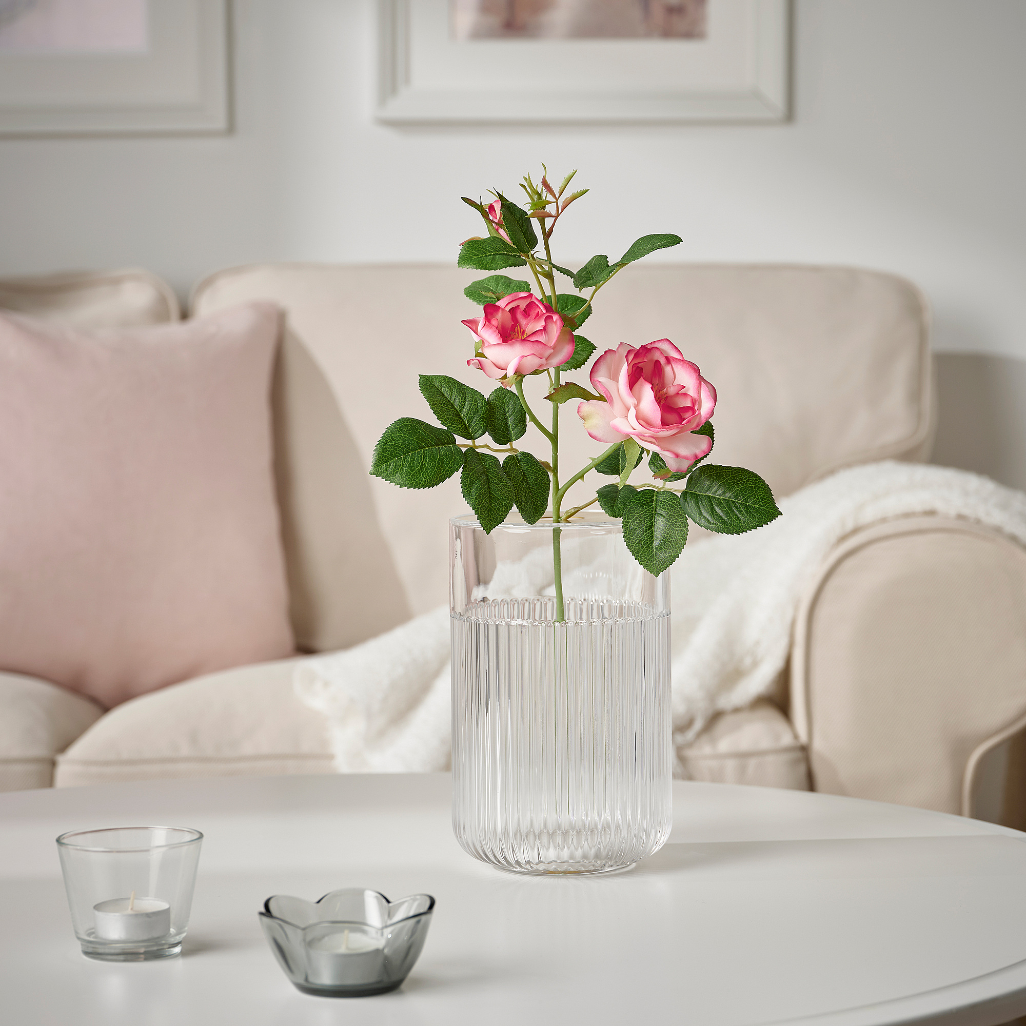 Smycka 人造花 室內 戶外用 玫瑰粉紅色 Ikea 香港及澳門
