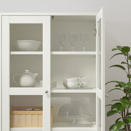 HAVSTA glass-door cabinet with plinth