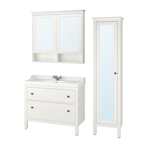 HEMNES/RÄTTVIKEN bathroom furniture, set of 5
